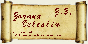 Zorana Beleslin vizit kartica